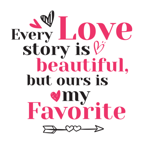 Pink and Black Love Story Quote Sign Template