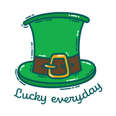 Green Hat Lucky Everyday Sign Template