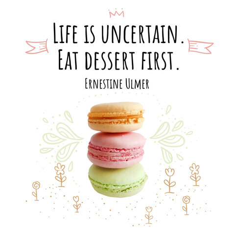 Colorful Stacked Macaroons Dessert Quote and Decor Template