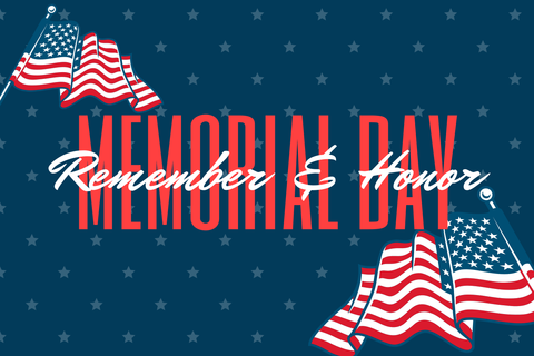 Waving US Flags on a Memorial Day Quote Template