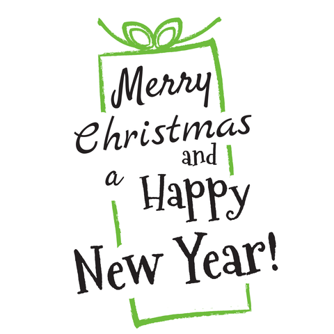 Christmas Gift Box Line Drawing Decorative Template