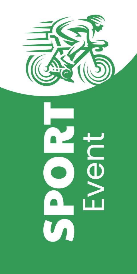 Green and White Cyclist Illustration Sport Event Template