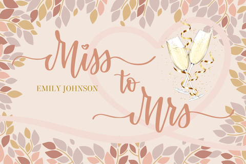 Champagne Glasses on a Pink Bridal Shower Sign Template