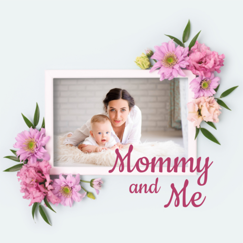 Floral Mother and Child Photo Sign Template