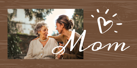 Mom and Daughter Photo on a Wood-Style Mother's Day Template