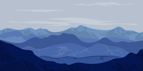Blue Mountain Range With Many Layers Nature Template
