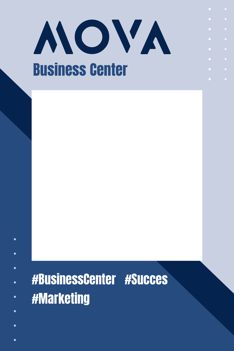 Blue-Themed Business Center Selfie Frame Template
