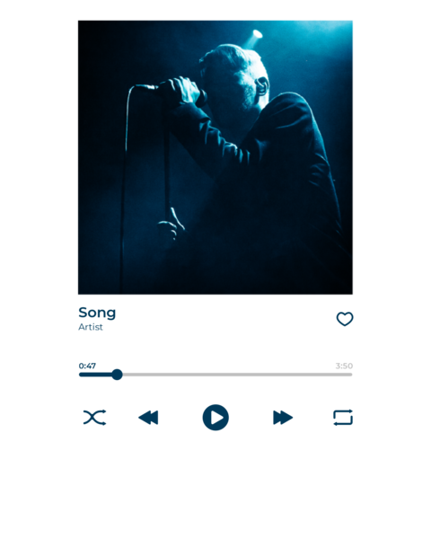 Music App Design With Song Information Sign Template