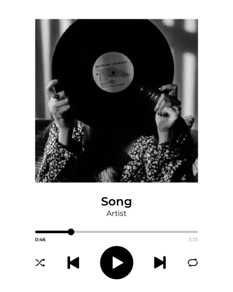 Woman Hiding Her Face Behind a Vinyl Record Sign Template