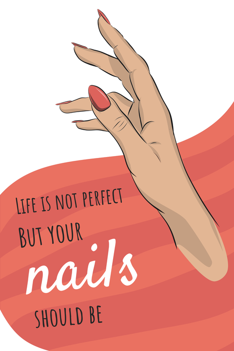 Hand Model With Red Nail Polish Beauty Salon Template