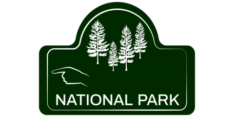 Green and White National Park Logo Sign Template