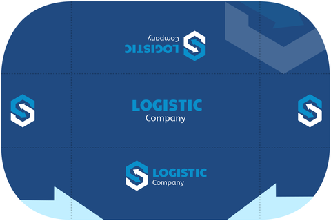 Navy Blue Logistics Company Table Cover Template