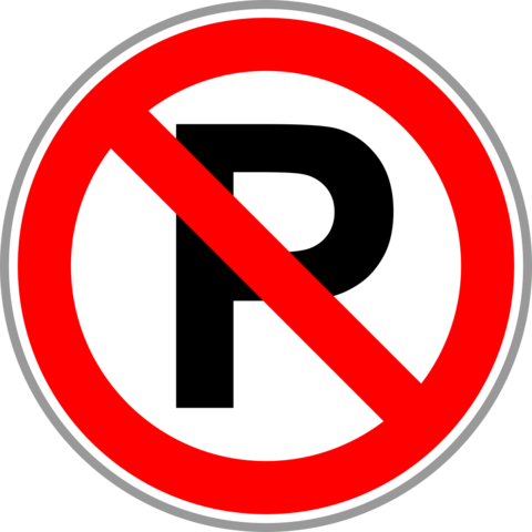 Parking Forbidden With Red Prohibited Symbol Template