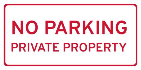 Red and White No Parking Sign Template
