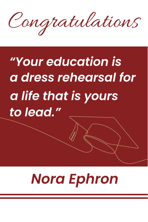 Congratulatory Red Graduation Quote Sign Template