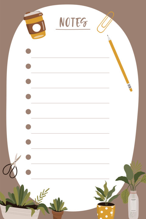 Cozy Illustrated Post-It Notes Template