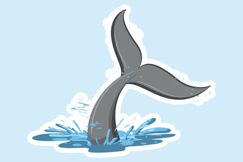 Whale Tail Splashing Water Marine Life Sign Template