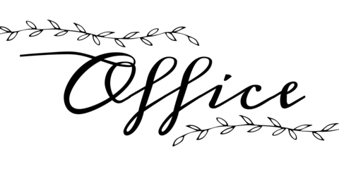 Decorative Black and White Office Sign Template