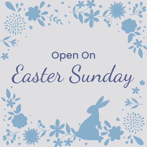 Blue-Hued Floral Open Sign Template