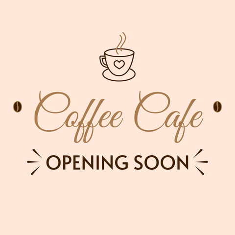 Misty Rose Coffee Cafe Opening Soon Sign Template