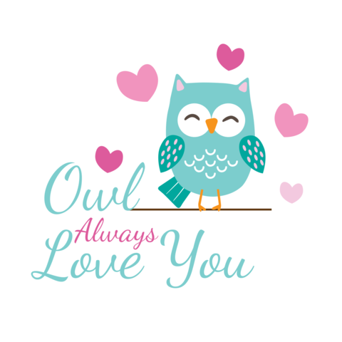 Owl and Hearts With Playful Quote Template