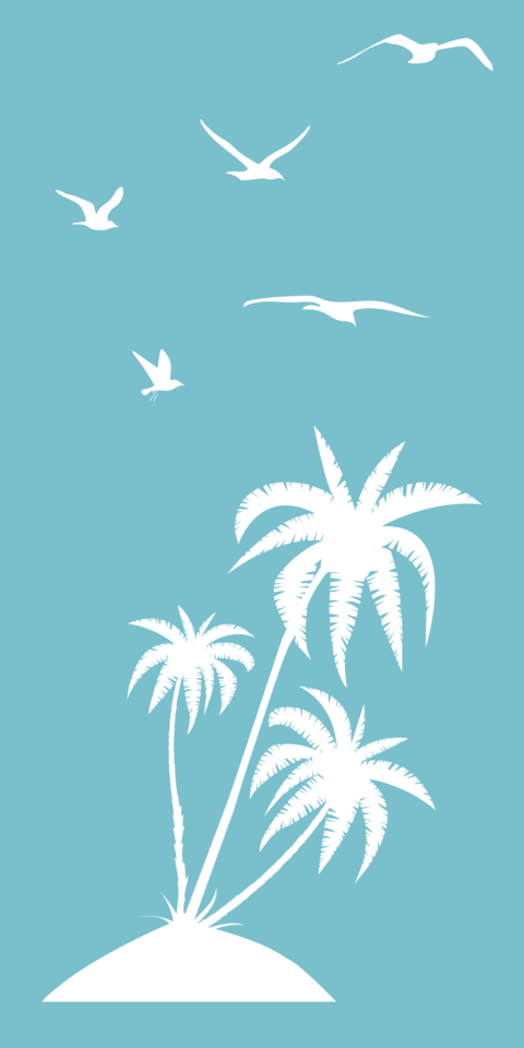 Palm Trees on a Deserted Island Nature Template