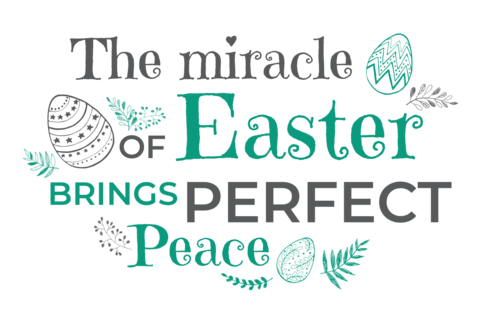 Gray and Green Easter Quote Sign Template