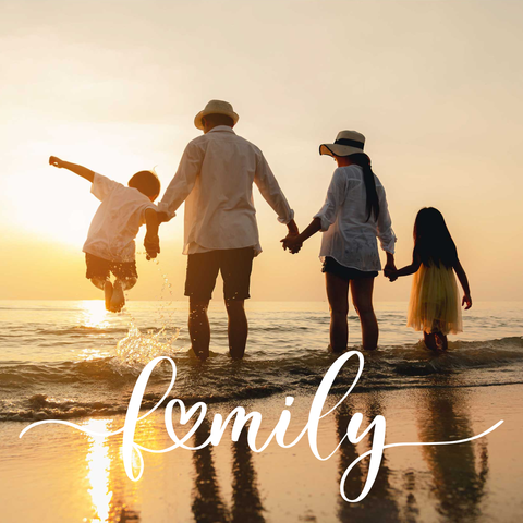 Sunset on the Sea Shore Family Portrait Sign Template