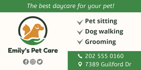 Pet Daycare Illustrated Dog and Cat Logo Sign Template