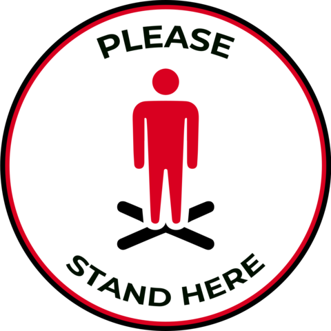 Please Stand Here Social Distancing Public Satefy Template