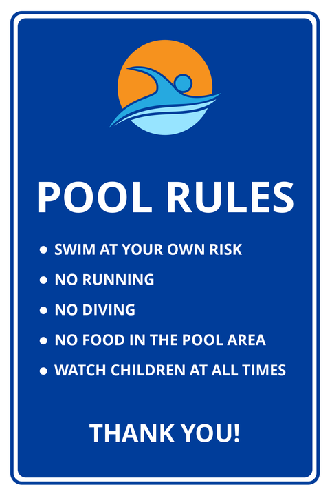 Pool Rules List With Symbol Sign Template