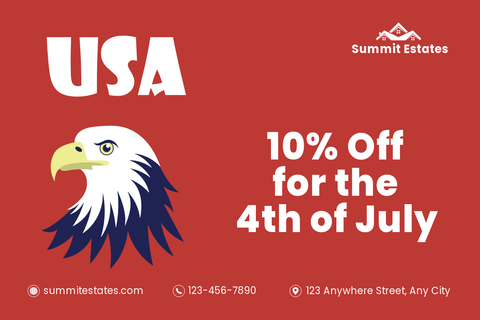 July 4th Eagle Discount Postcard Sign Template