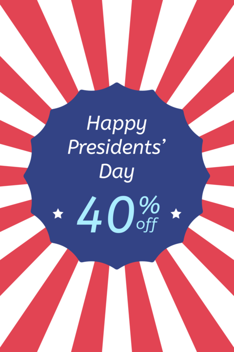 Spiral Themed Presidents' Day Discount Sign Template