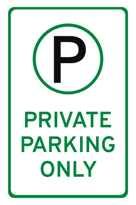 Green and White Private Parking Sign Template