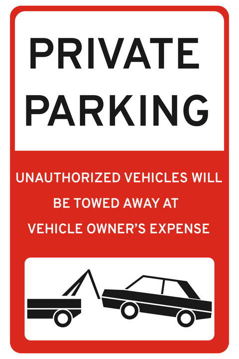 Red Private Parking Sign Template