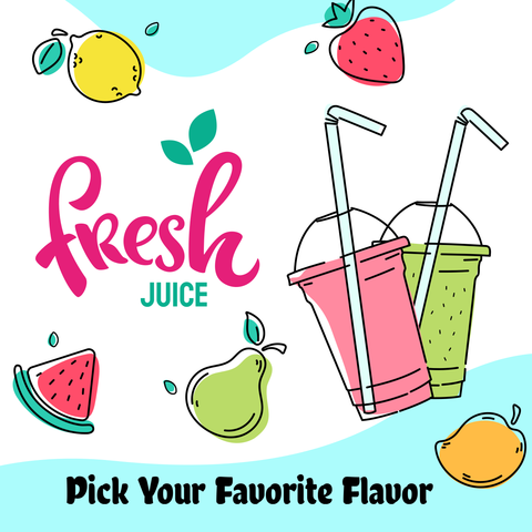 Fresh Squeezed Juice Fruit Flavors Illustrated Sign Template