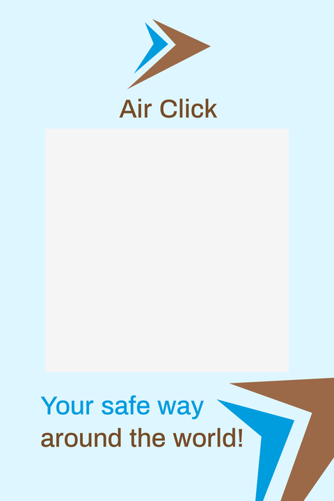 Blue-Brown Airlines Logo Selfie Frame Template