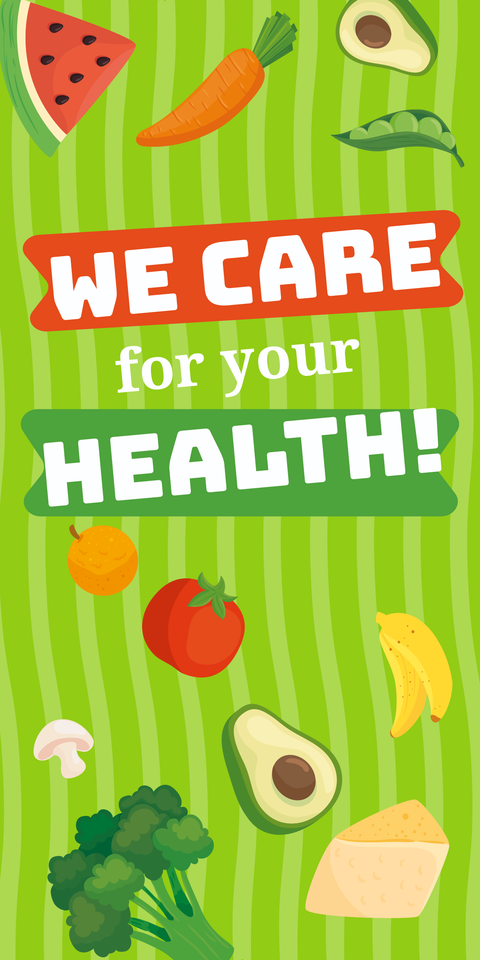 Veggie-Themed Green Food Sign Template