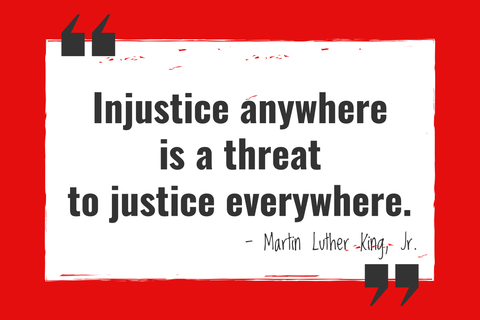 Injustice Quote by Martin Luther King Jr Sign Template