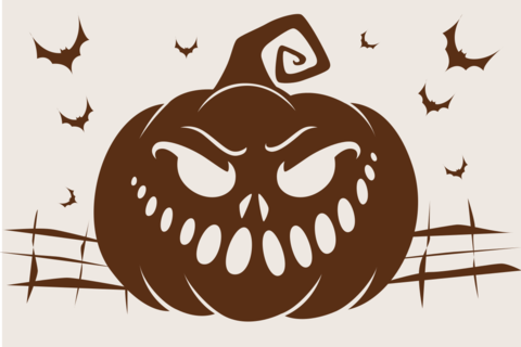Mischievous Pumpkin Halloween Sign Template