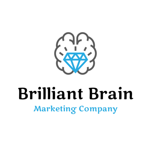 Brilliant Brain Diamond Logo Marketing Company Sign Template