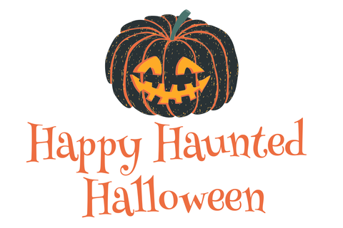 Creepy Black Pumpkin Halloween Quote Sign Template