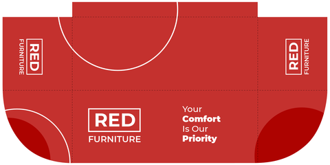 Red Furniture Brand and White Accents Table Cover Template