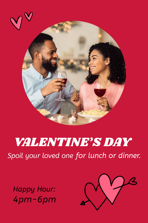 Red Restaurant Valentine's Day Promo Sign Template