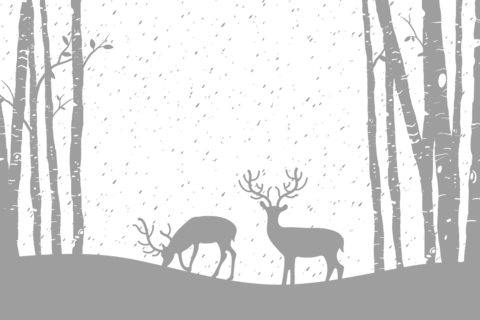 Reindeer in the Snowy Forest Decorative Sign Template