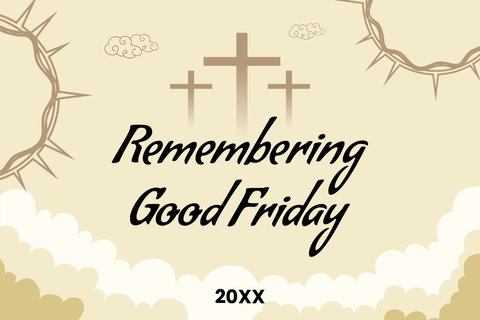 Crosses and Wreaths Good Friday Sign Template