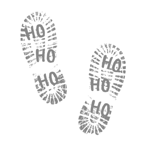 Santa's HO HO HO Shoeprints Christmas Sign Template