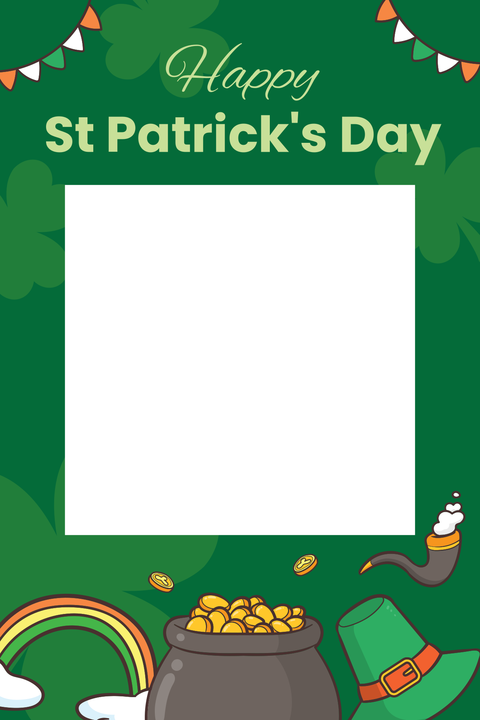 Decorative St. Patrick's Day Selfie Frame Template