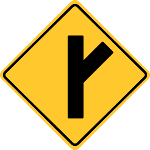 Side Exit Right Symbol on Diamond Traffic Sign Template