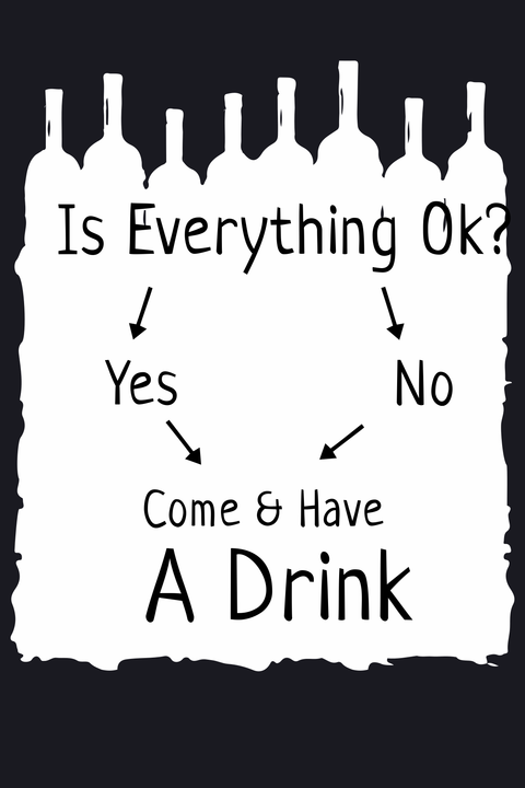 Funny Drinking Quote With Wine Bottles Sign Template